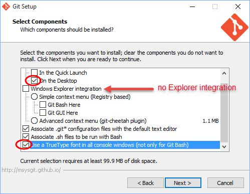 Git Setup - Select Components 2